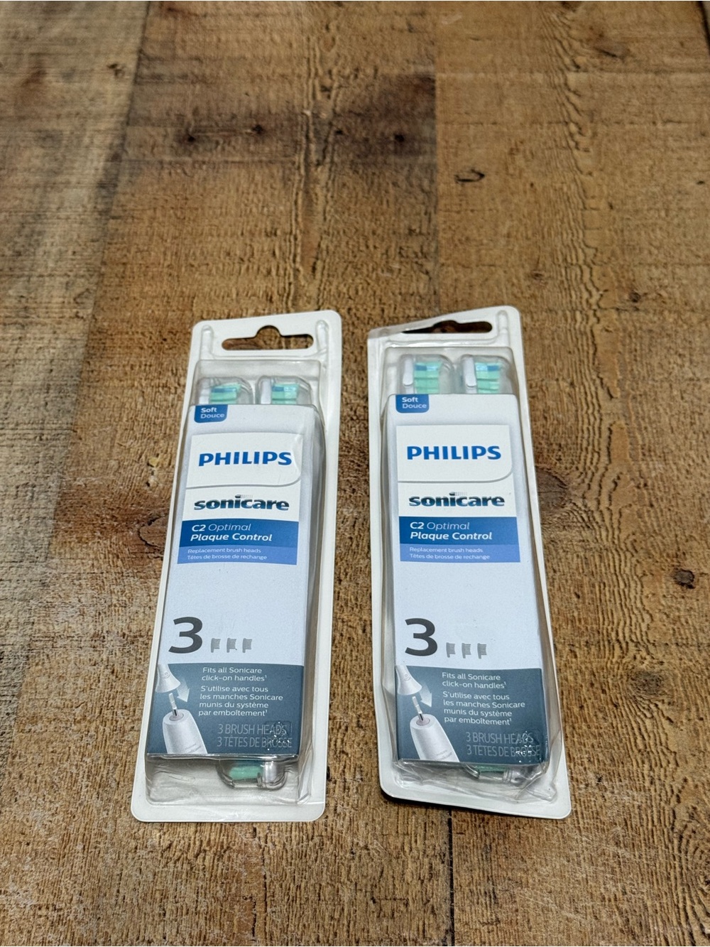 Philips C2 Optimal Plaque Control Tooth Brush Heads white 3 Pack X 2.